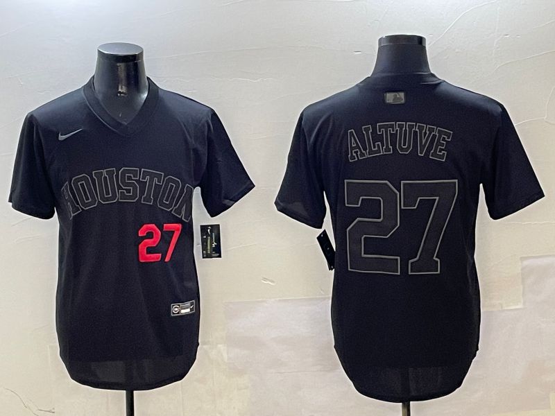 Men Houston Astros #27 Altuve Black Game Fashion 2025 Nike MLB Jersey style 7->houston astros->MLB Jersey